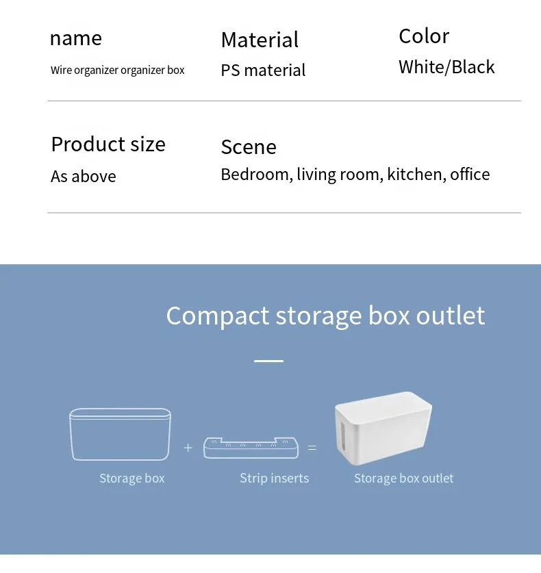 Factory direct outlet wire storage box socket board wiring arrangement tool ps double buckle wire strip storage manufacture