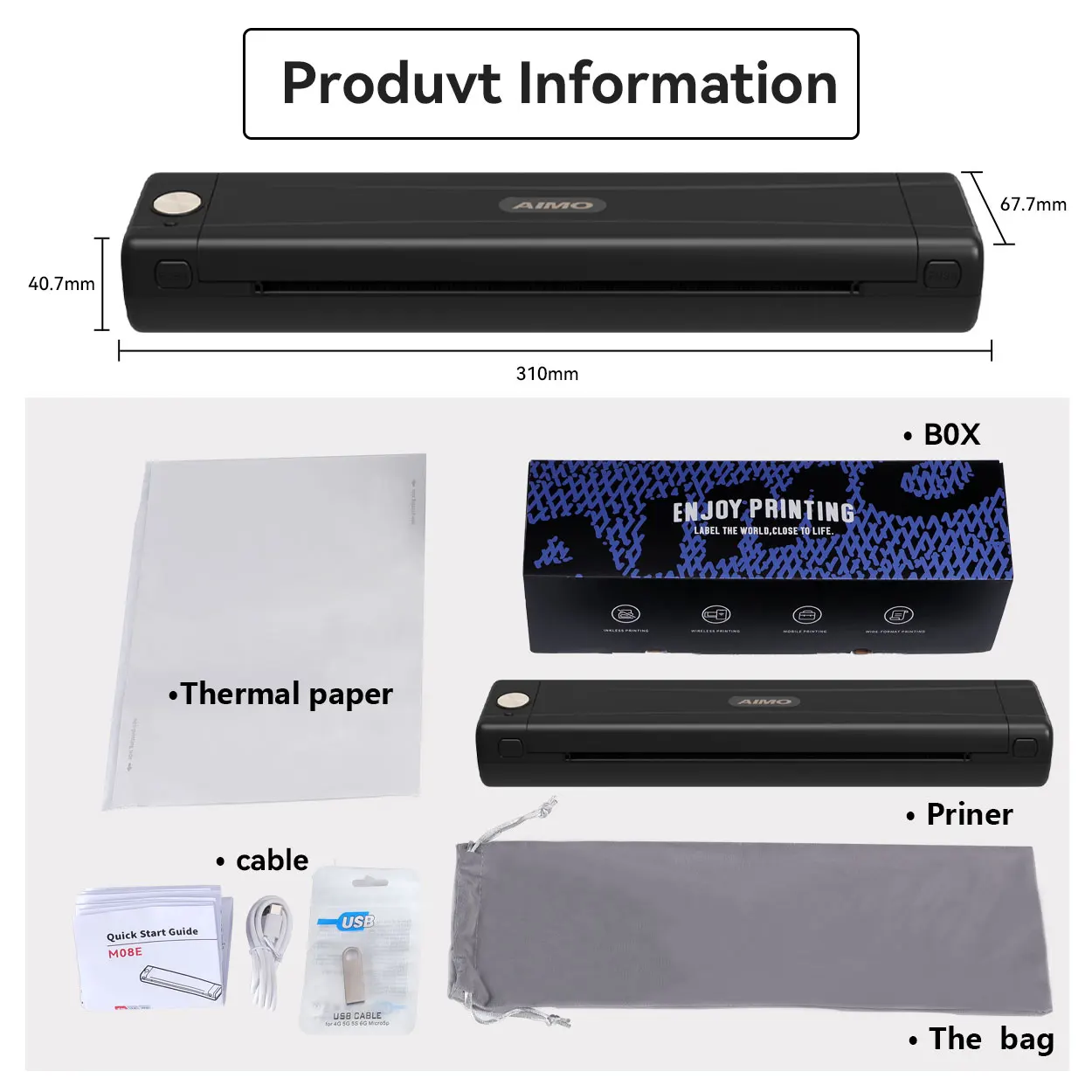 Easy Use Blue tooth  Wireless Direct Thermal Label Printer Thermal Label Printer 4x6 Thermal Printer A4