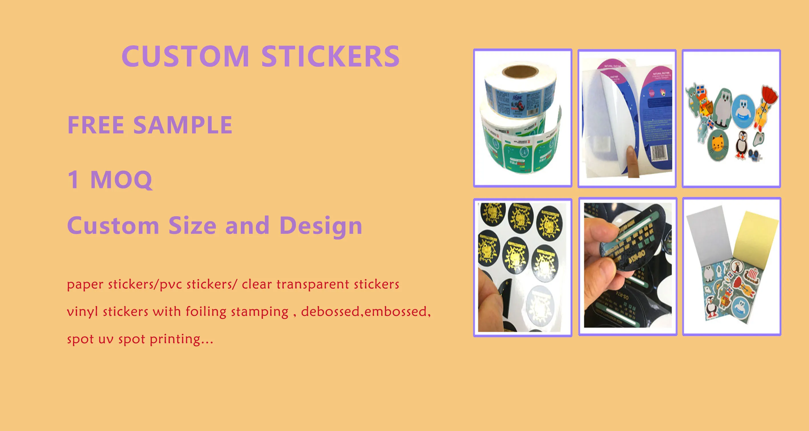 Personalized Self Adhesive Paper Label Stickers Custom Stickers Die Cut