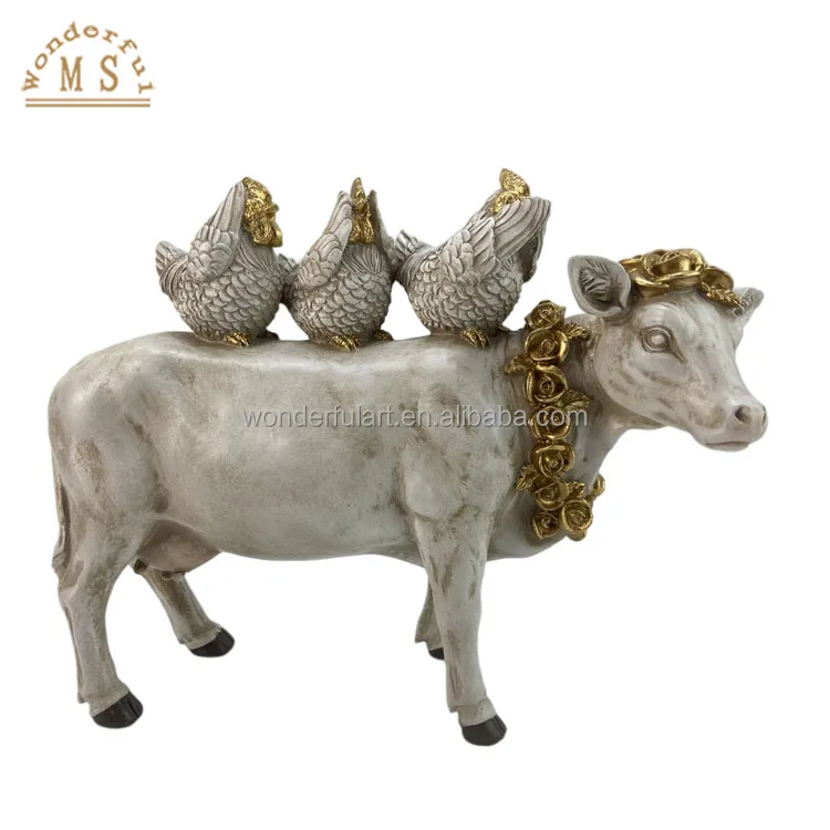 Gift Animal Resin Stack Figurine with Elephant and three owls for your home living room bed room office and hotel decoration