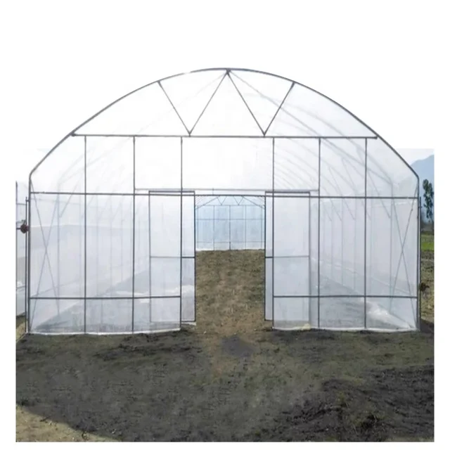 JNHF Galvanized Steel Frame Greenhouse Single Span PE Film greenhouse for Agriculture Low cost Tunnel Greenhouse