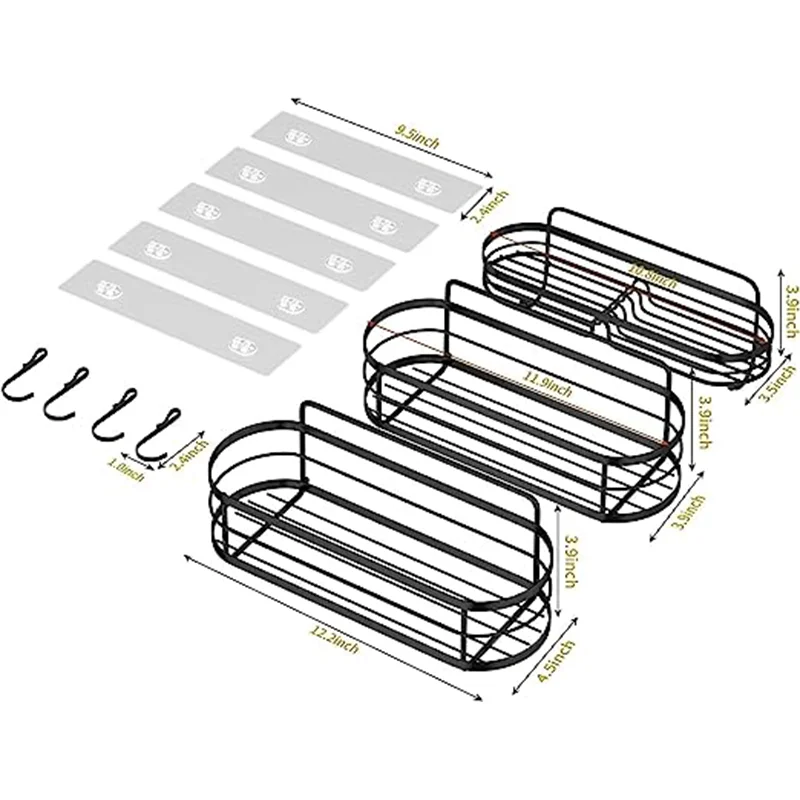 Stainless Steel Showergem Shower Caddy Basket Bathroom Organizer Pack