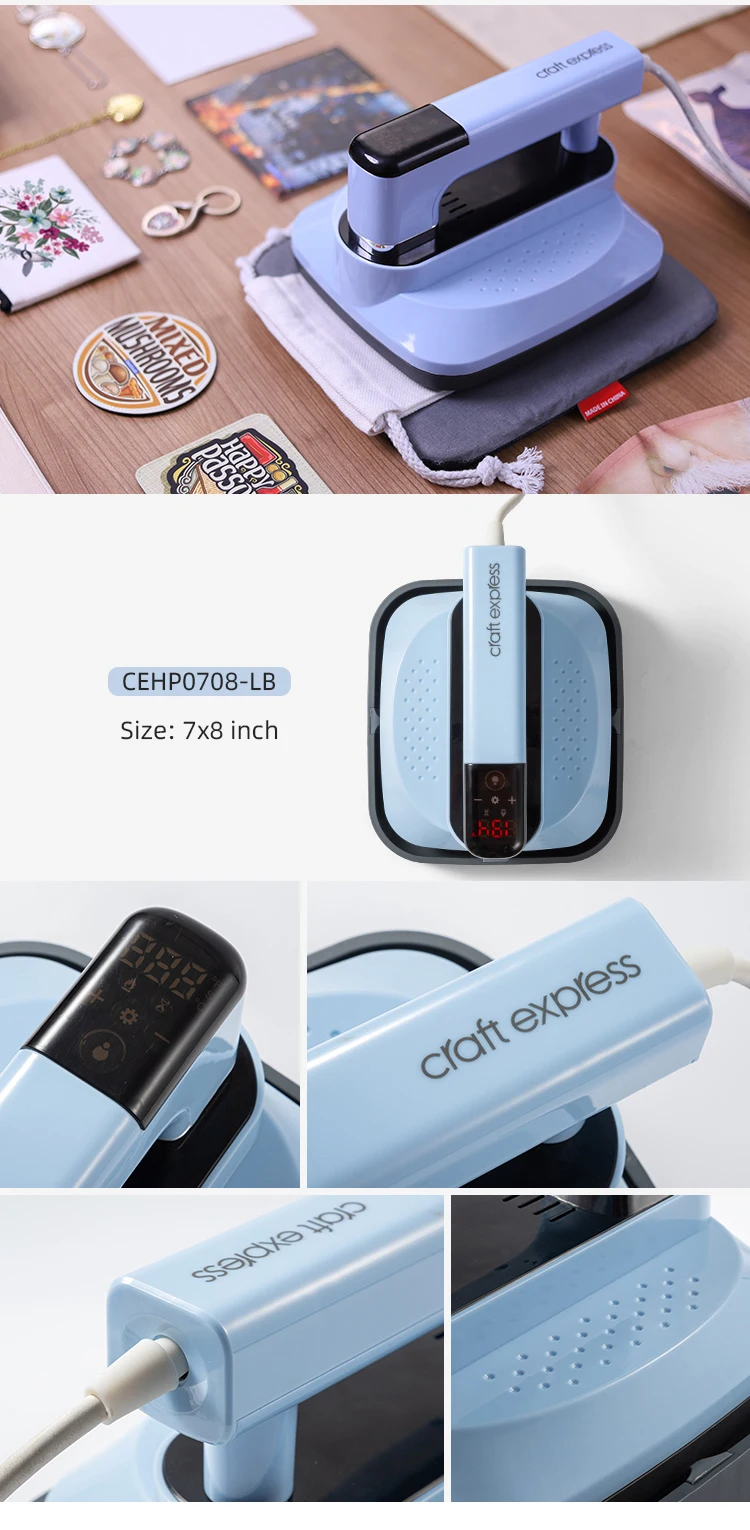 BestSub Craft Heat Press Sublimation Machine Heat Press Machine for Tshirt Mini Manual Heat Press Hand Held