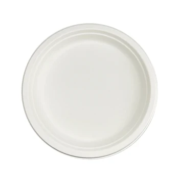 9 Inch 100% Biodegradable & Compostable Sugar Cane Paper Pulp Party Plate Bagasse Disposable Plates For  Wedding And Takeaway