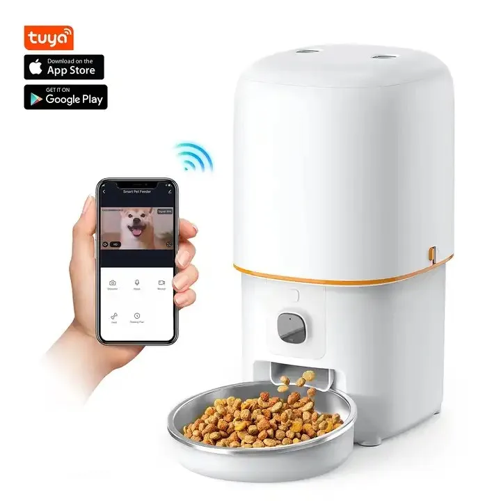 Tuya App Eco Friendly Timed Ration Feeder Cats Dogs With 4l 5g Camera ...