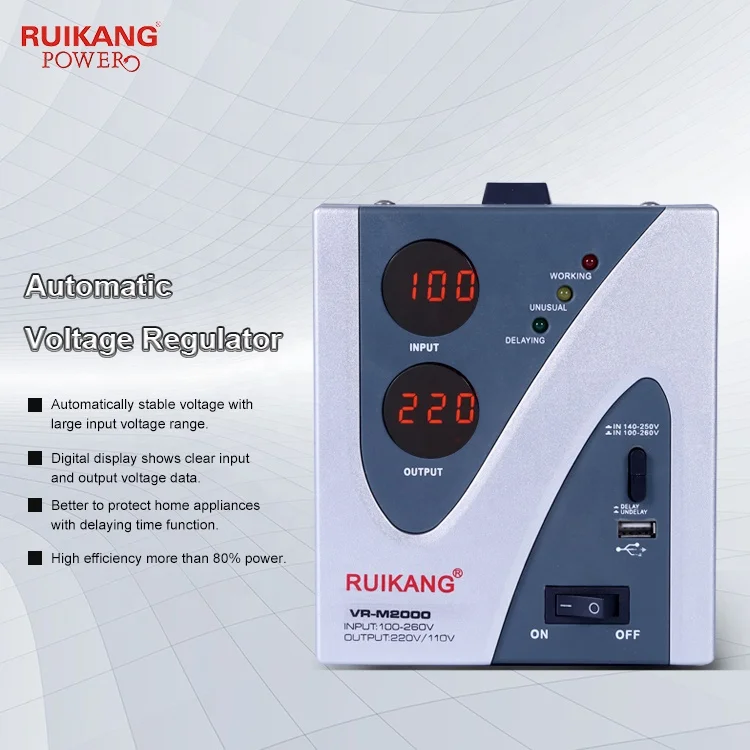 Automotive Voltage Regulator Ic Home Automatic Voltage Stabilizer Digital Display with USB Power 230v Voltage Stabilizer
