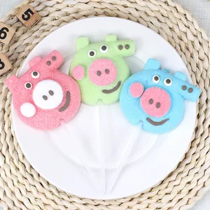 Wholesale Small Food Manufacturer's Pig-Shaped Fruity Cotton Candy Skewers Golden Rice Snacks Stall-Specific Leisure Coated