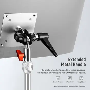 NEEWER 2 Pack Monitor Mount Adapter with VESA Mount, Aluminum Alloy Light Stand Adapter Dual 360 Ball Joint M4 Screw & 5/8" product image