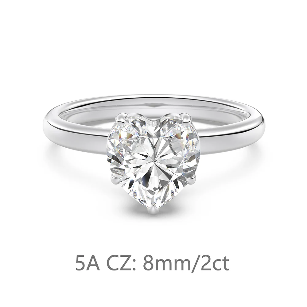 KAKODIY custom personalized 925 Sterling Silver heart-shaped Jewelry for Women ring Cubic Zirconia wedding ring detail 6