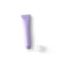 Tubo viola satinato da 20 g + copertura trasparente per balsamo per labbra + tappo interno