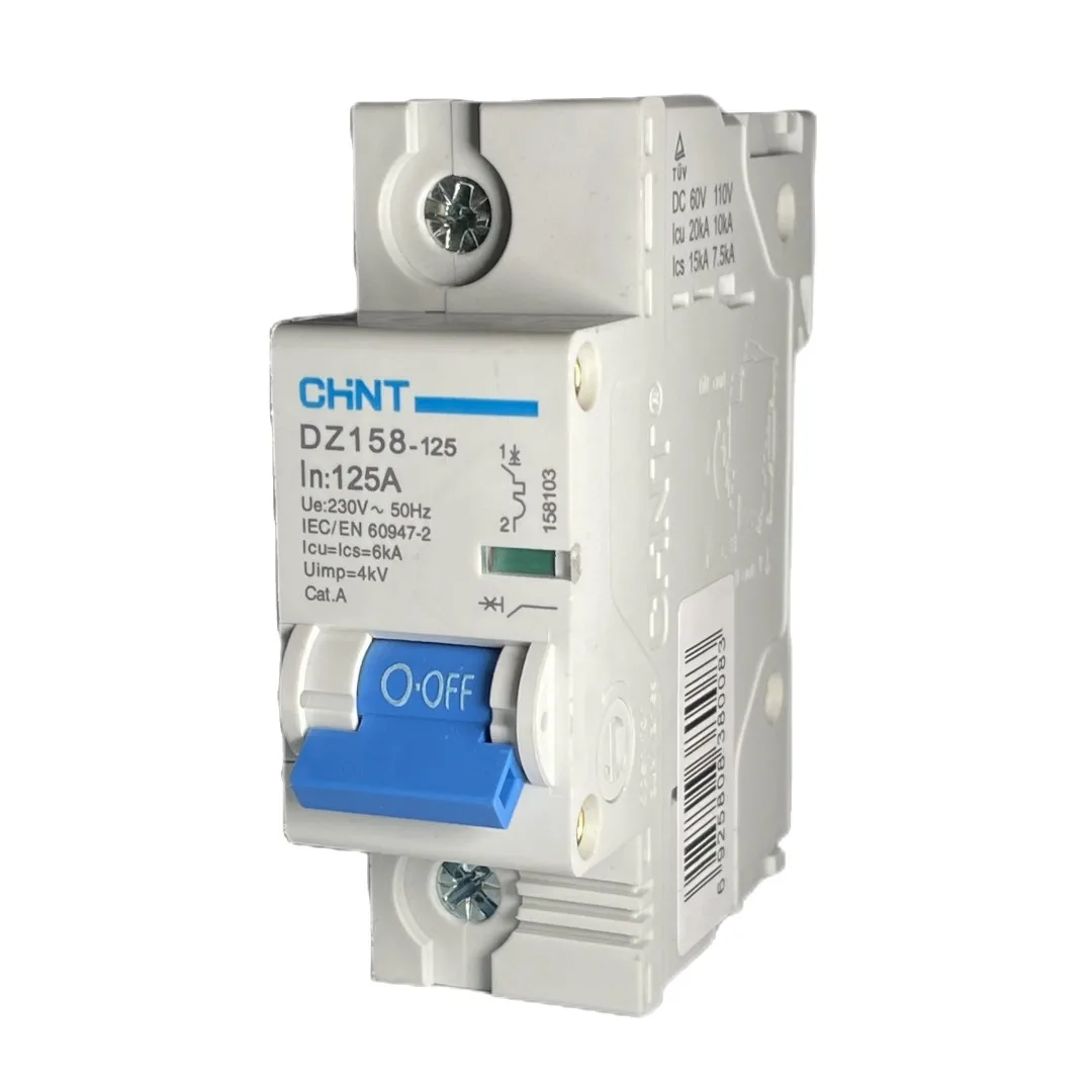 Chint DZ158-125 1P DC 60V 20kA 80V 110V 10kA 2P DC 80V 20kA 125V 220V 10kA 63A 80A 100A 125A CHNT DC MCB Circuit Breaker