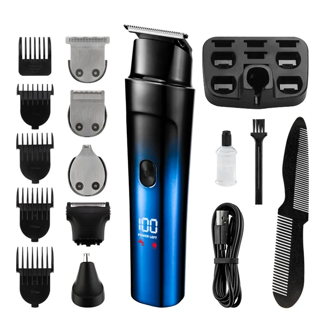Professional 5 in 1 Multi-functional Men's Grooming Kit Hair Clippers Beard Trimmer for Men Body Nose Trimmer