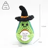 Green Halloween black and orange hat avocado,