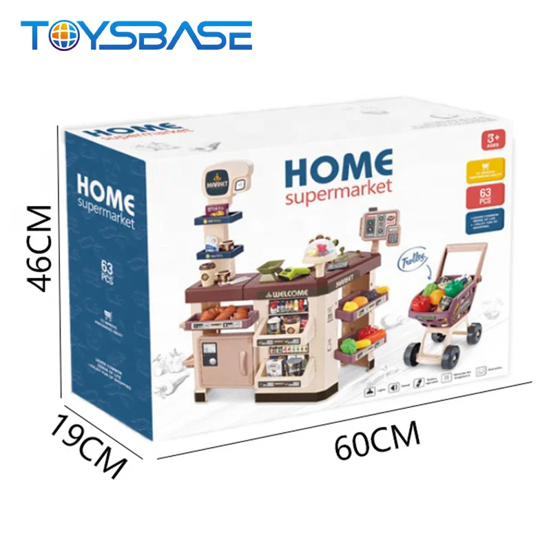 Mainan Supermarket Rumah Kombinasi Mewah, Mainan Supermarket Rumah, Set  Mainan Kasir, Mesin Kasir, Permainan Peran Mewah