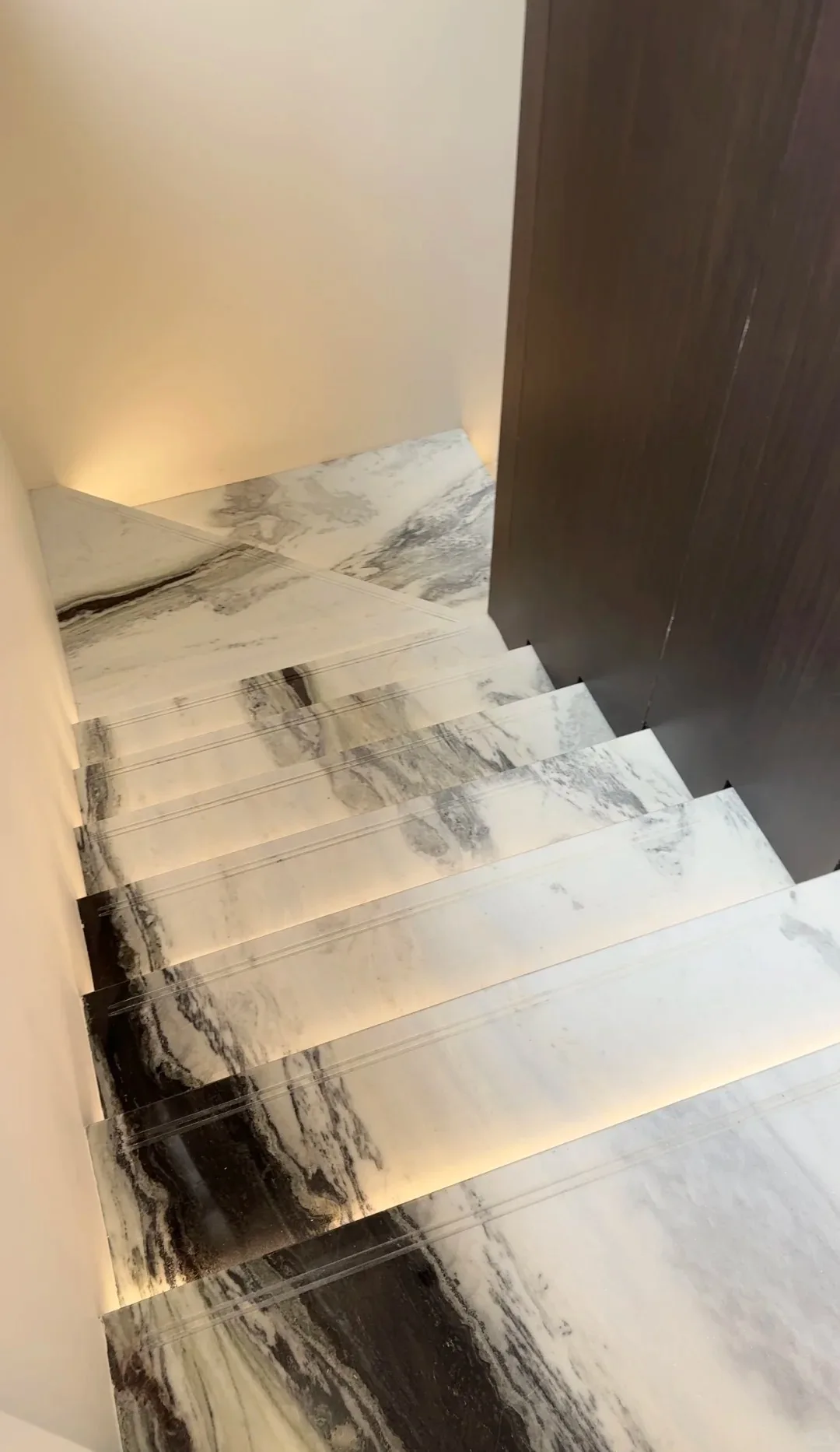 product modern natural panda white marble spiral staircase indoor use rotating straight marble stairs elegant interior design-7