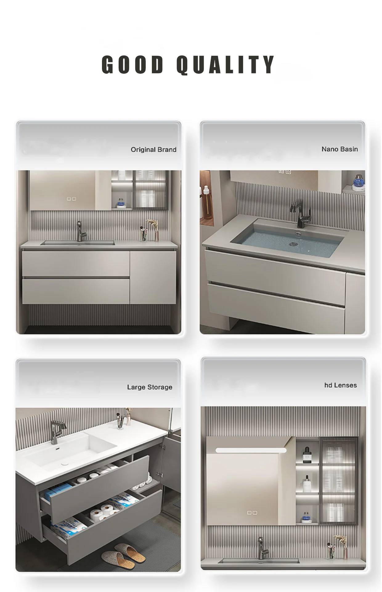 Modern Floating Bathroom Vanities With Sink And Mirrors Wood Bathroom