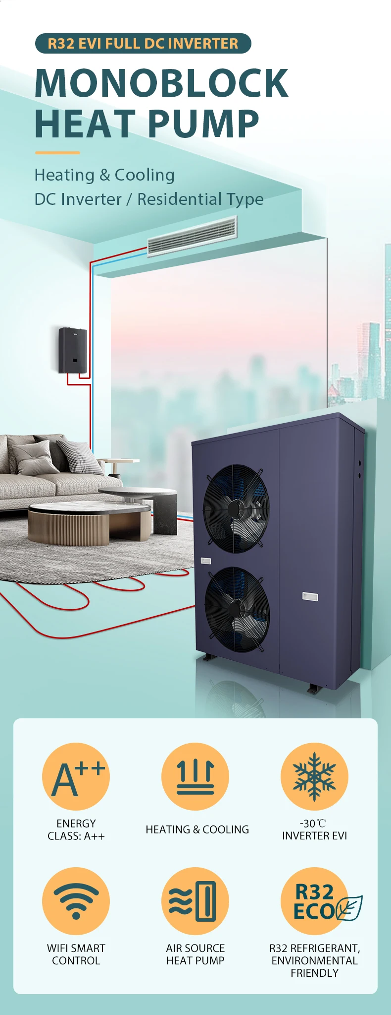 Inverter Heat Pump, 220V, Electric - detail 4