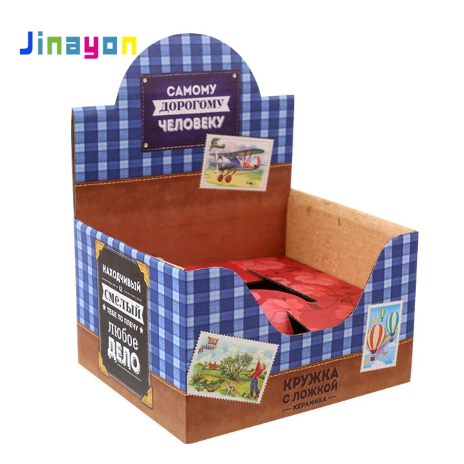 Jinayon Custom Mini PDQ Corrugated Paper Foldable Display Box for Retail Store Paper Product