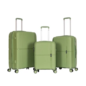 Cheap Factory Wholesale Custom Logo Colorful PP Suitcase Set 3 Piece Case Hard Shell PP  Trolley Hardside Luggage Set Travel Bag