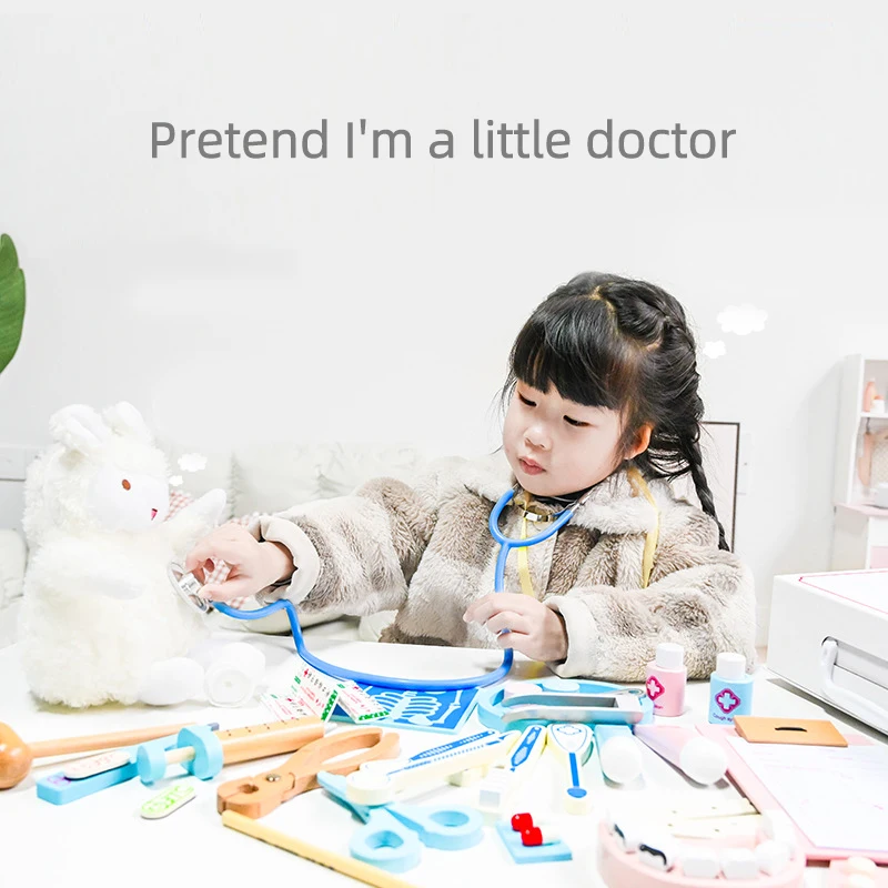 Деревянный ящик для инструментов врачей игрушки ролевые ролевых стоматологов 42 шт. коробка