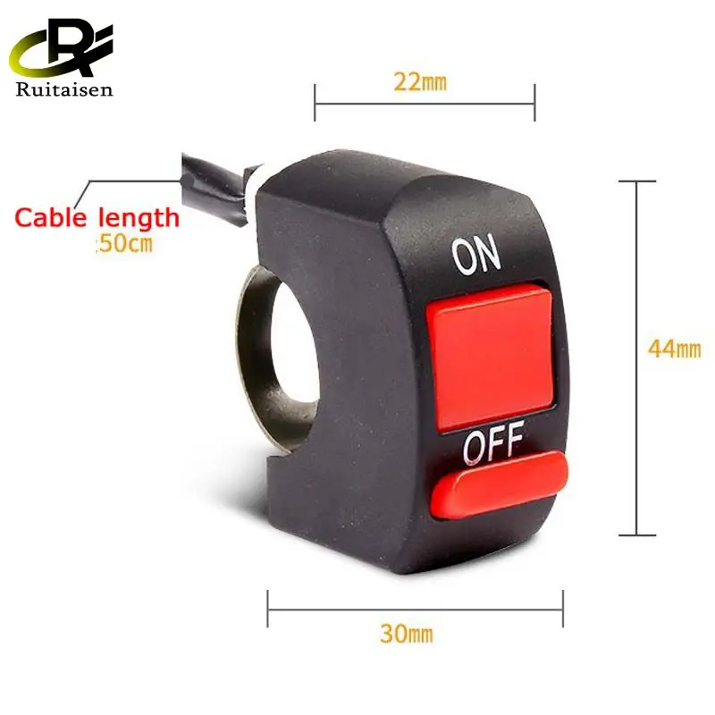 1 шт. мотоциклетные переключатели Цилиндрический разъем на руль Кнопка ВКЛ./ВЫКЛ. коннектор кнопочный переключатель аксессуары для