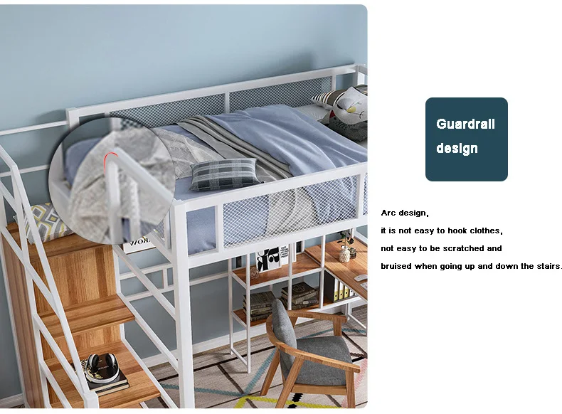 Industrial Apartment Integrated Bedroom Furniture Mezzanine Bunk Metal ...