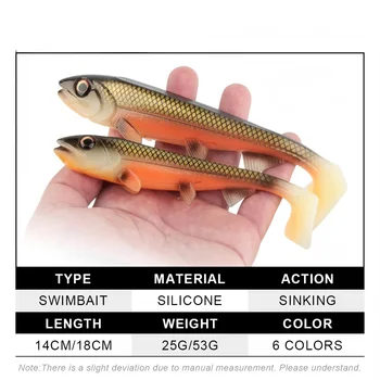 CHEERY Spinpoler FishingLure 14cm/18cm Swimbait Square Tail Soft Shad Artificial Bait Pike Perch Catfish Wobbler Big Game Tackle – Soft Lure – view 3