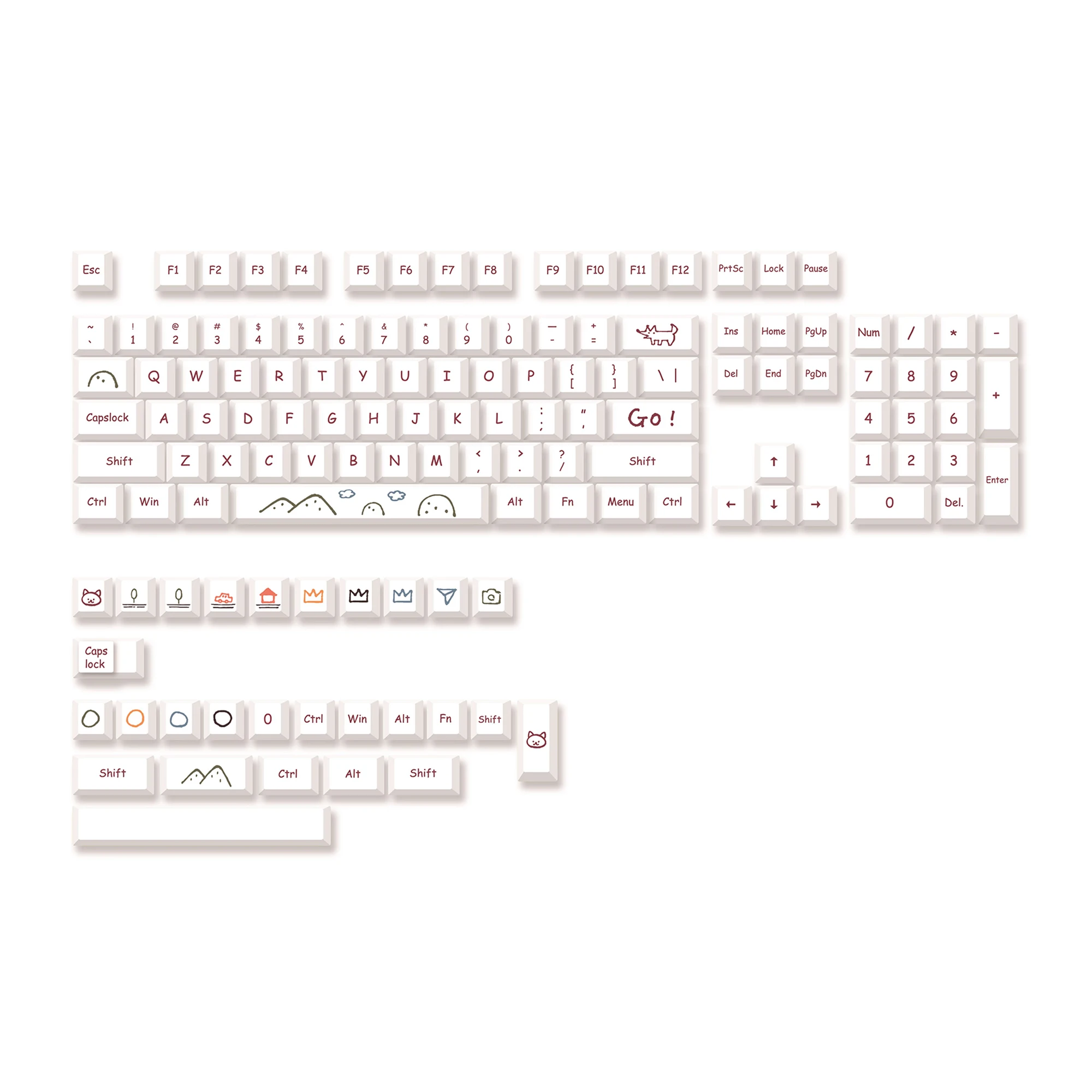 royal kludge personnalisé artisan 96 kawaii 60% colorant sub pbt sushi  clavier 124 xda keycaps 61 mécanique