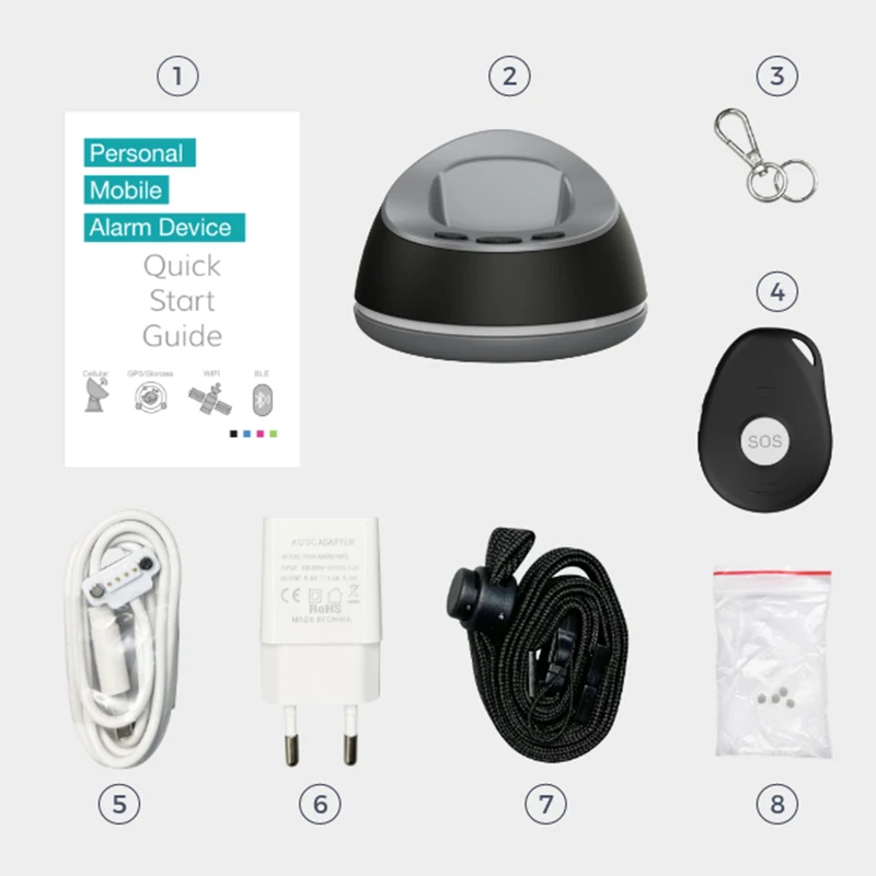 Google Map Mobile Tracking Gps Speed Limiter Man Down Alarm Device with Sos Panic Button Alert