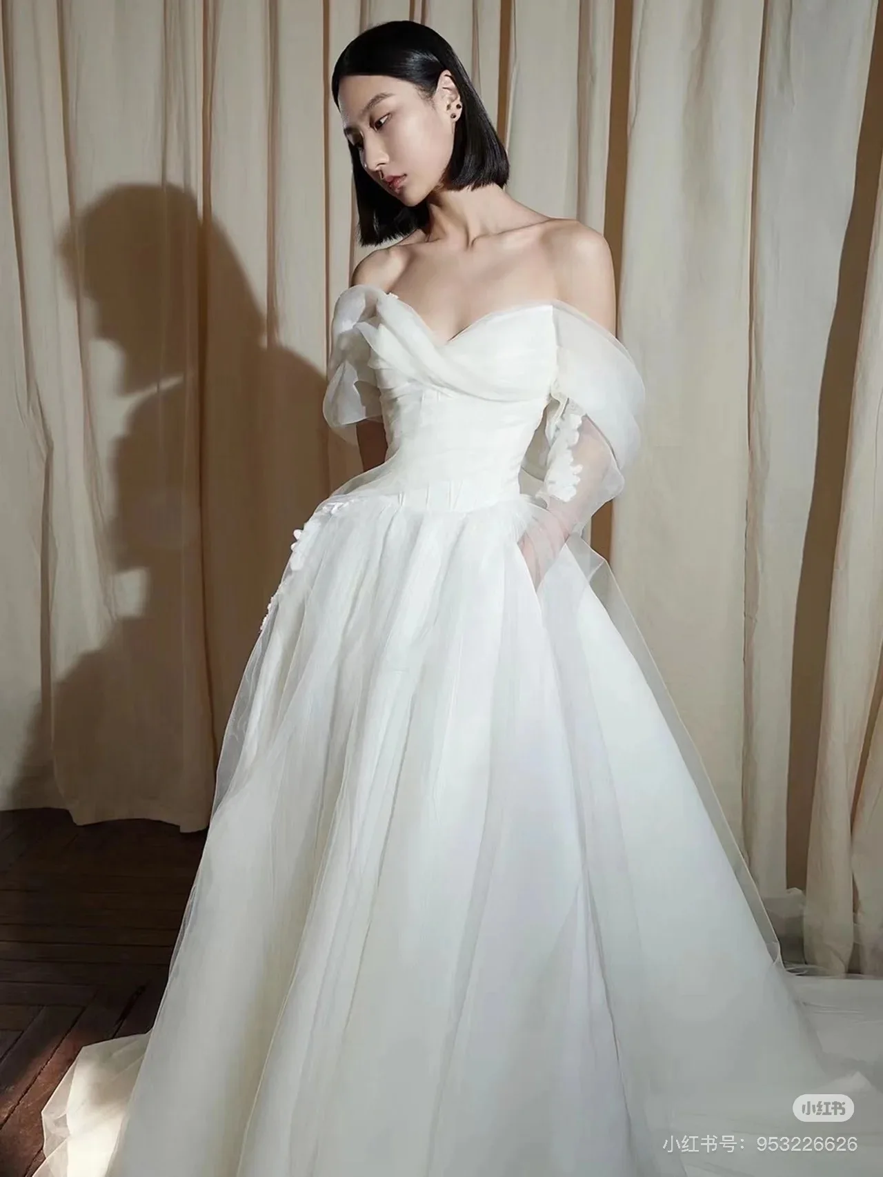 S0644F 2025 New Model Bride French Vintage Simple Big Tail One Shoulder  White Satin Luxury Elegant Civil Wedding Dress Ball Gown