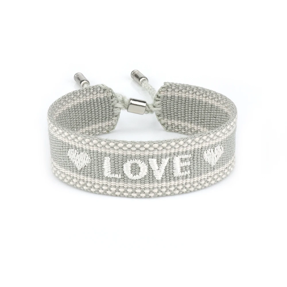 Valentine's Day Adjustable Embroidery Bracelets Gift Heart