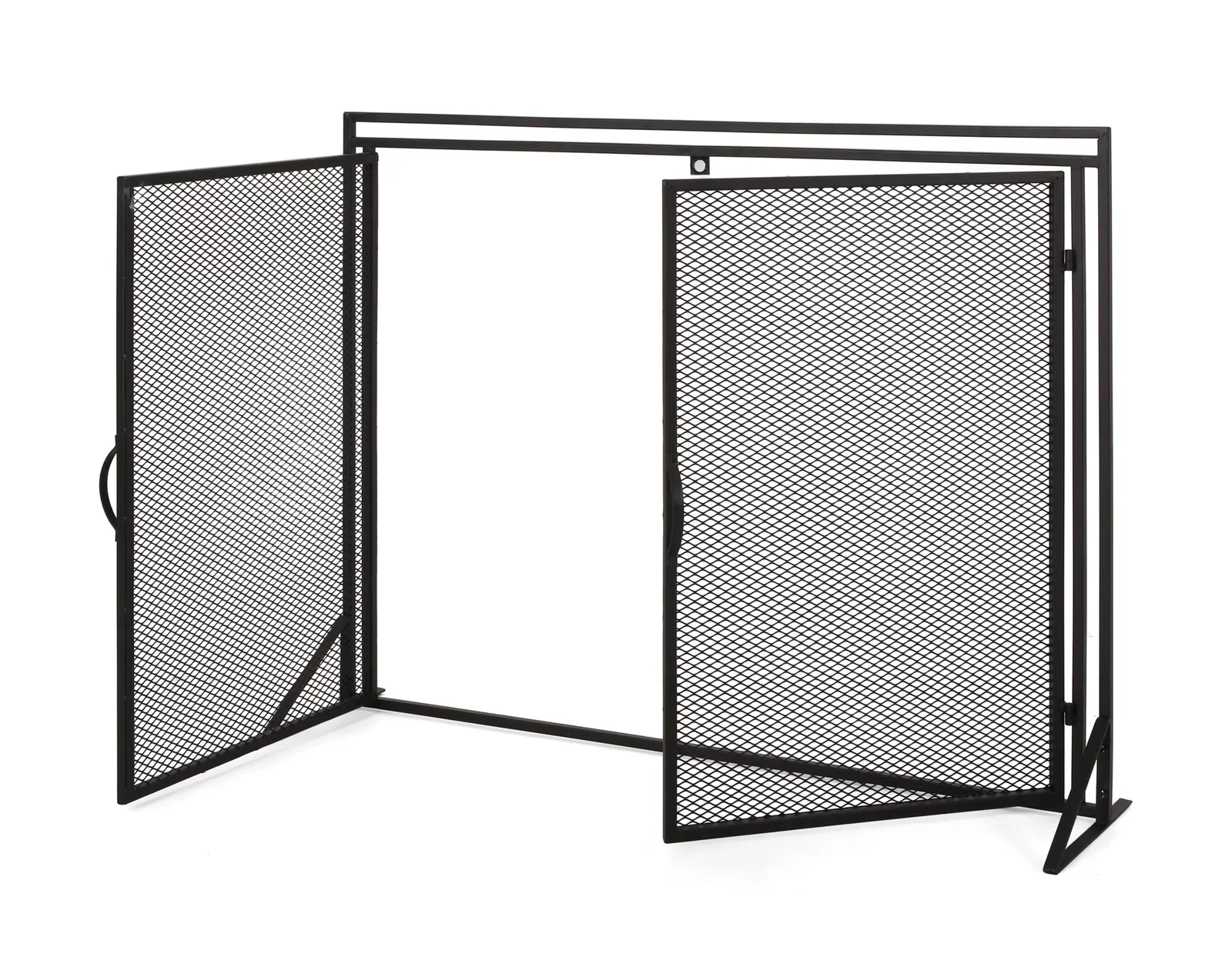 Black Iron Fireplace Screen Fire Spark Guard Grate With Doors Buy
