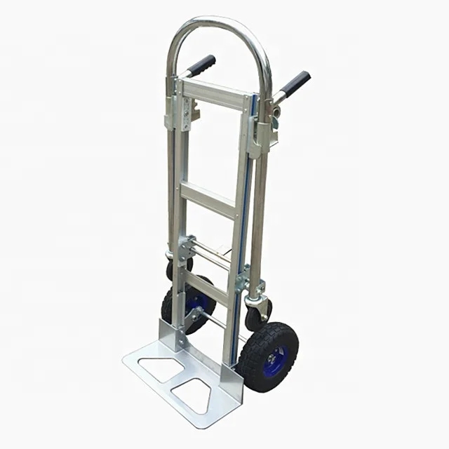 Heavy Duty Aluminum Four-Wheel Shopping Cart Convertible Multi-Functional Hand Trolley Foldable Platform OEM Supported for