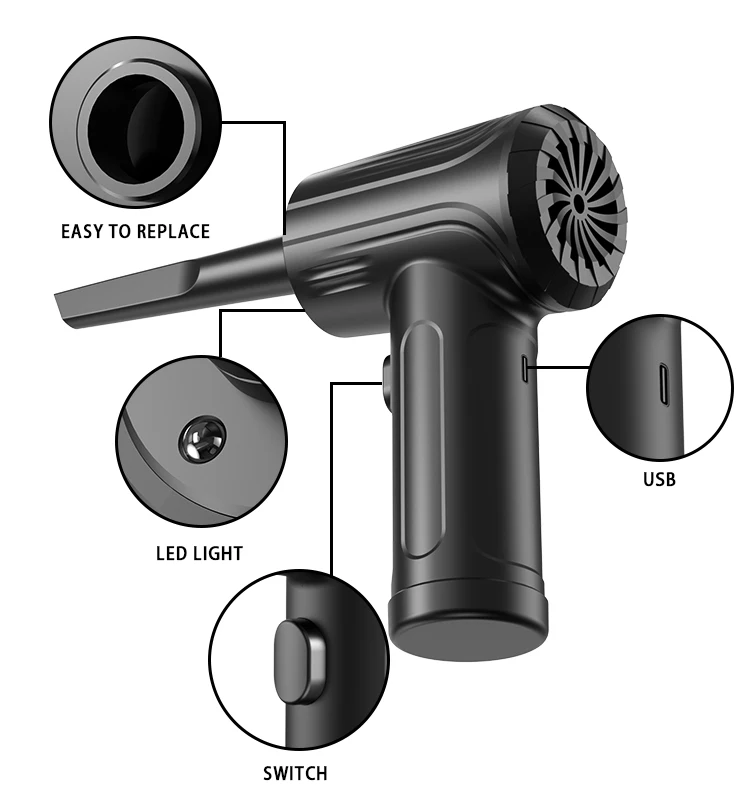 Electric Compressed Air Duster Clean Canned Air Spray Blower For Computer Keyboard Electronic