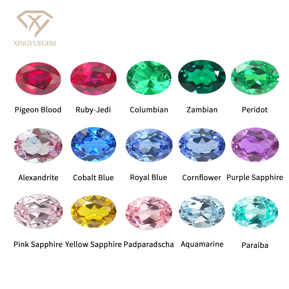 Oval Shape Lab Grown Blue Sapphire Gemstones Hydrothermal Lab Aquamarine for Jewelry Making