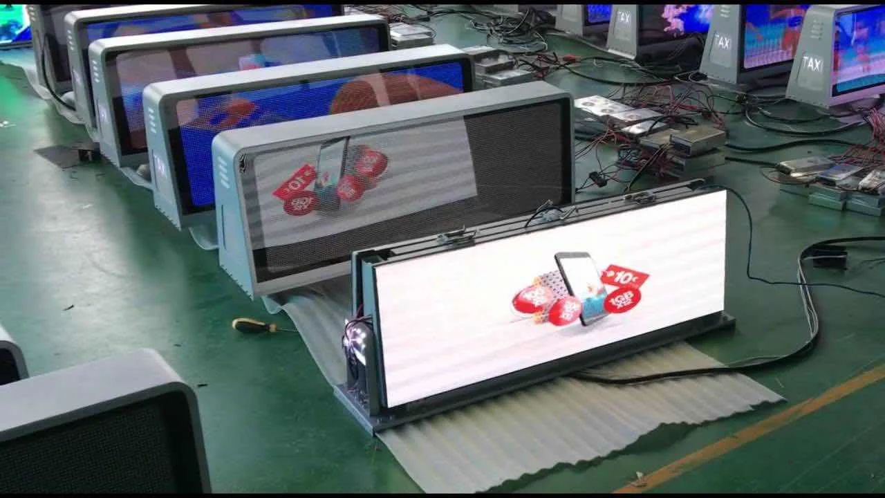 Remote Control P4 Taxi Bus Stop Outdoor Advertising Display Led Car Top Advertising Screen Display