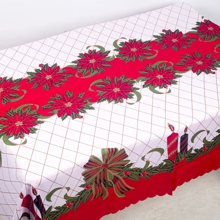 New Christmas Polyester Printed Tablecloths Waterproof Anti-Fouling Christmas Table Decorations for Weddings and Events