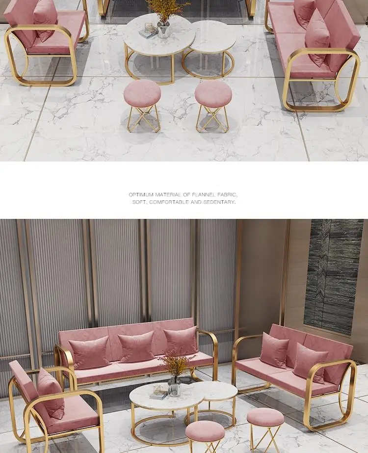 Web celebrity light luxury modern simple small family type sofa for living room furniture leisure pink sofa chair