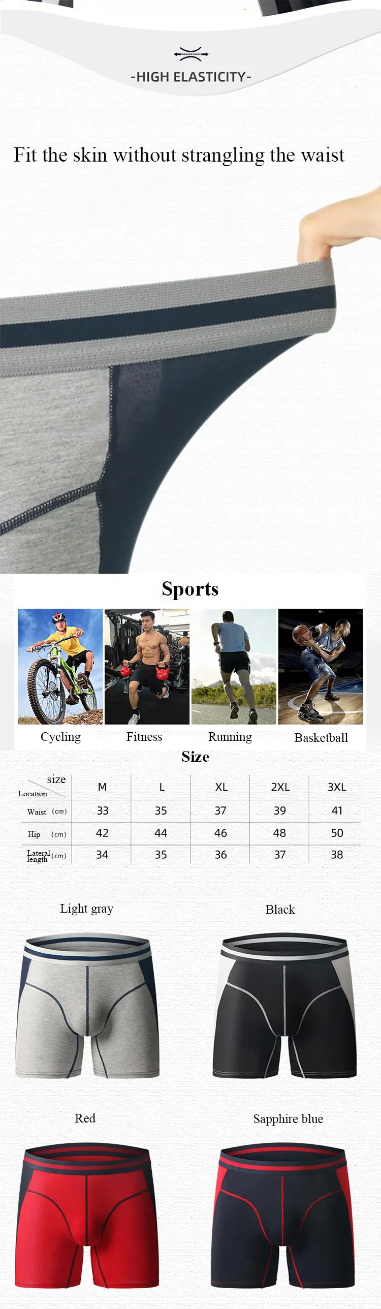 Custom Logo Mens Briefs Sport Panties Modal M3xl Briefs Men Color