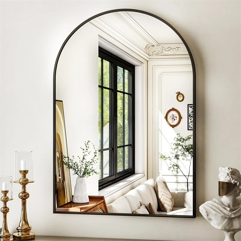Wholesale Modern Aluminum Full Length Arched Shape Wall Framed Dressing Mirror for Home