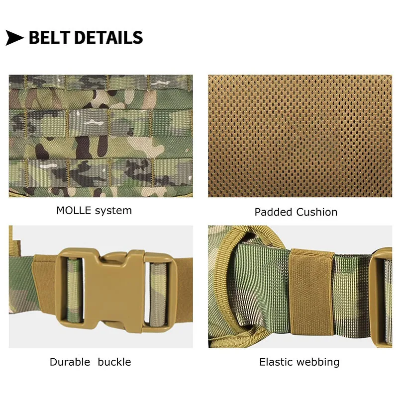 Adjustable Premium Tensile Strength Field Adventure Outdoor Work Tactical Battle Belt Camping Outdoor Hunting Duty Belt