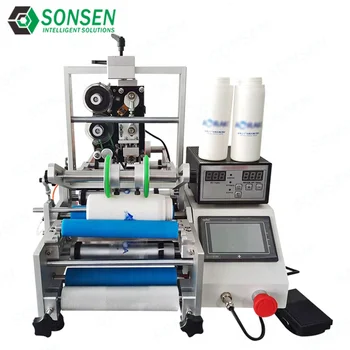 Semi-Automatic Desktop Circular Plastic Bottle Jar Labeling Printing Machine Self-Adhesive Label Sticker Glass Bottle Labeler