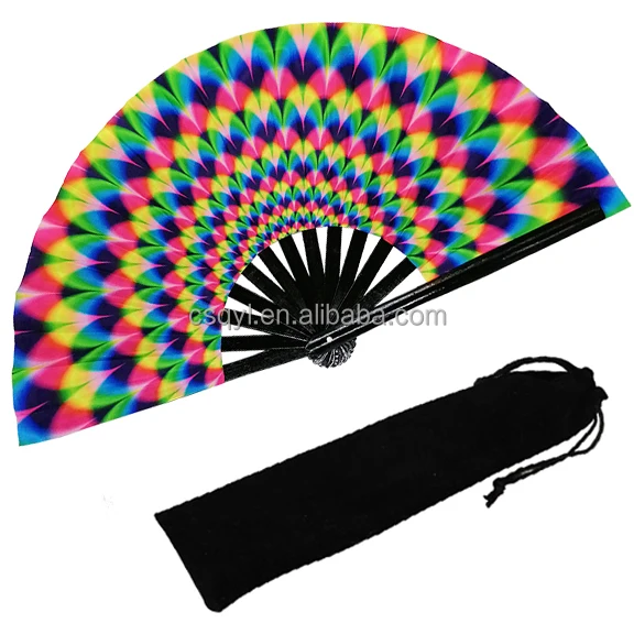 33cm Single Side Fabric Custom Printed Kung Fu Fan Folding Large Chinese Hand Fan