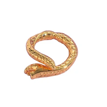 18K Gold 3D Snake Wrapped Personalized Hip Hop Fashion Women's Ring