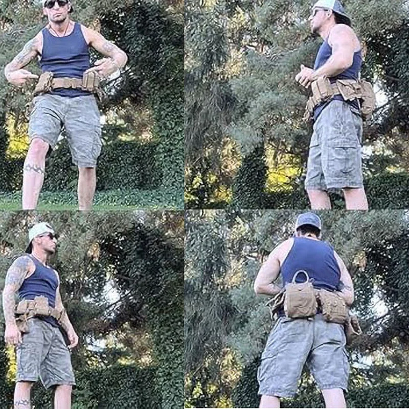 Wholesale Multifunctional Sport Enthusiasts Tactical Belt Fashionable Wear-resistant Duty Belt Quick-Release with Pouches