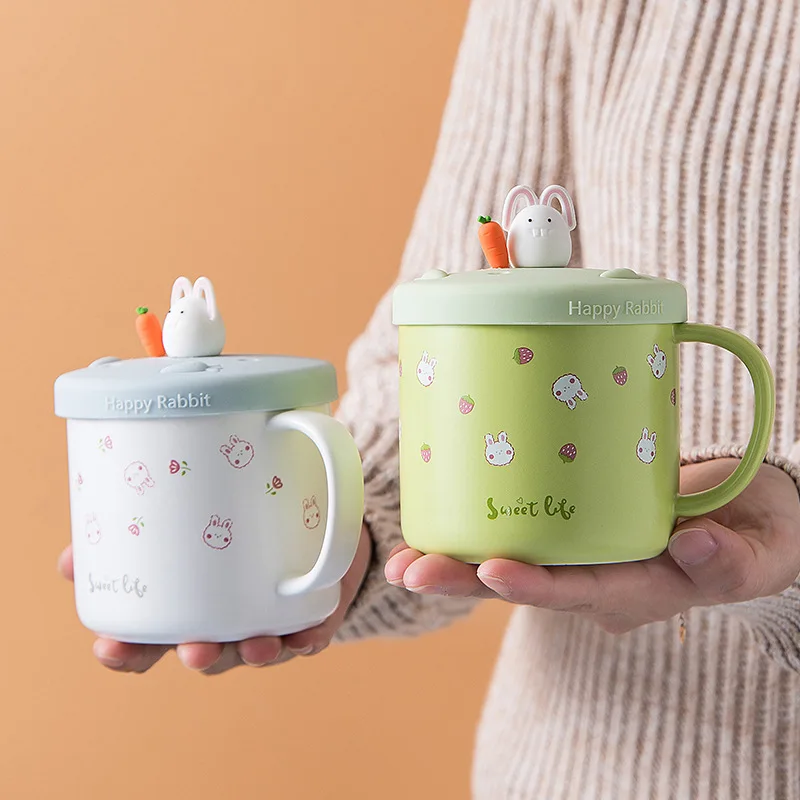 Novelty Morning Milk Kawaii Cups Anime Tea Mugs Ceramic Coffee Cups Cute  Rabbit Mug With Lid - Buy Ceramic Coffee Cups,Cute Rabbit Mug,Morning Milk