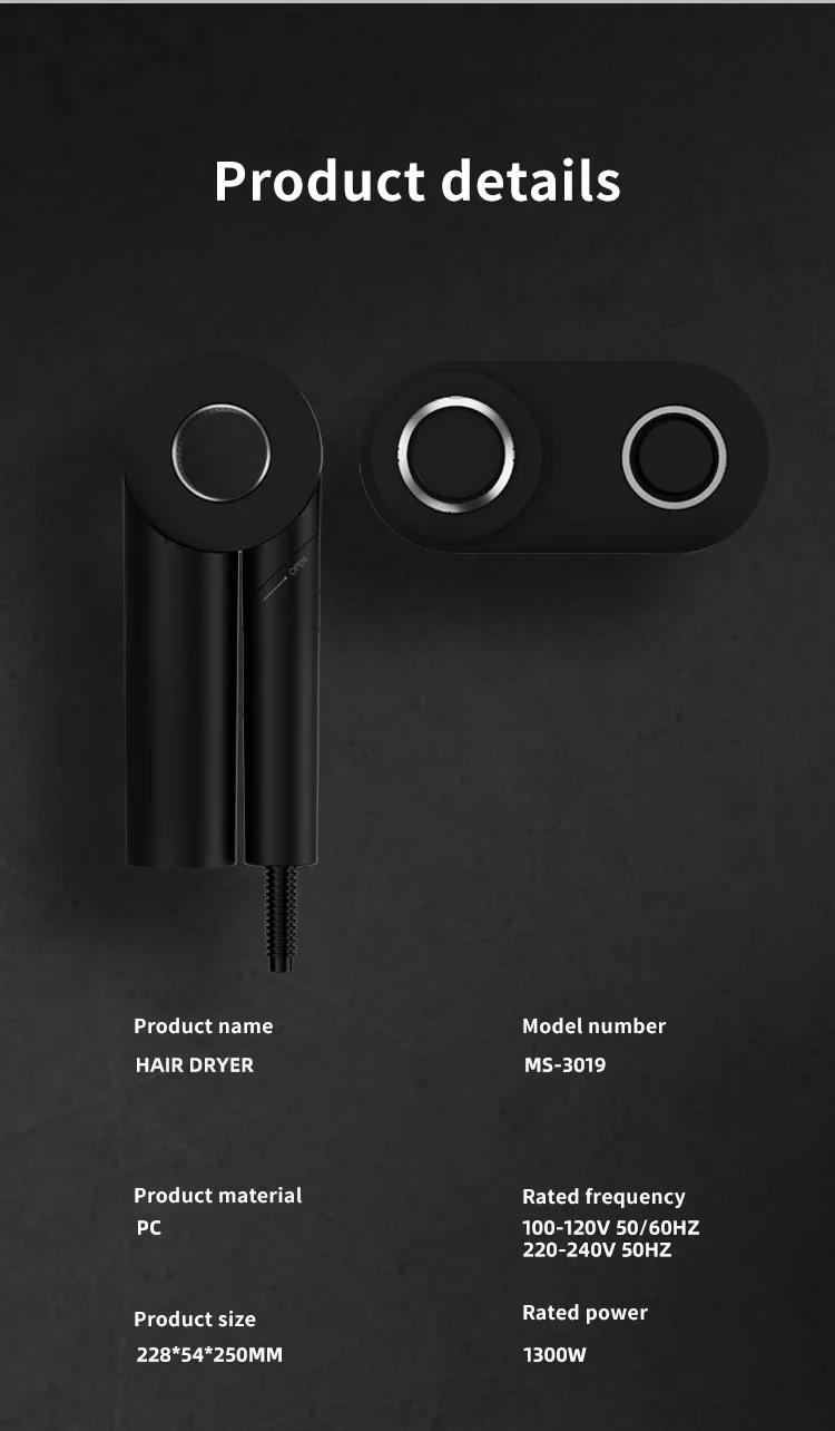 Portable Hair Blower Dryer Set Foldable One Stephigh Speed Ionic