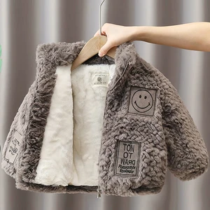 Customized Fall Winter New Arrival Children's Clothing Fleece-Lined Outwear for Boys Handsome Baby Boy Winter Clothes for Kids