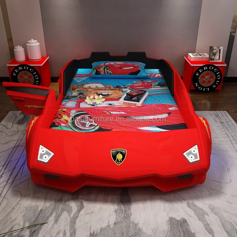 Fashion Leather Bed Modern Children's Bed Cute Racing Styling Kids Car Beds Buy Pulley Car Bed