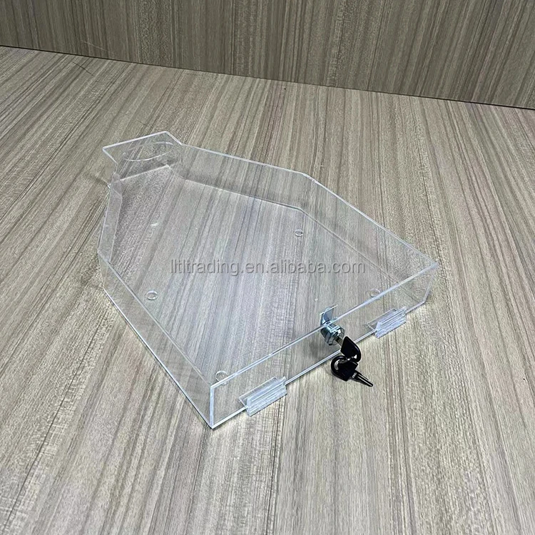 Transparent Perspex Condom Dispensee Box with Lock Key for Sale Special Funnel Shape Custom Wall Mounted clear Condom Dispenser